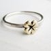 Lucky Clover Ring 14K Yellow Gold & Sterling Silver