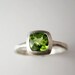 Peridot Silver Ring Square