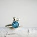 Blue Bunny Ring, Blue Topaz and Sterling Silver Ring