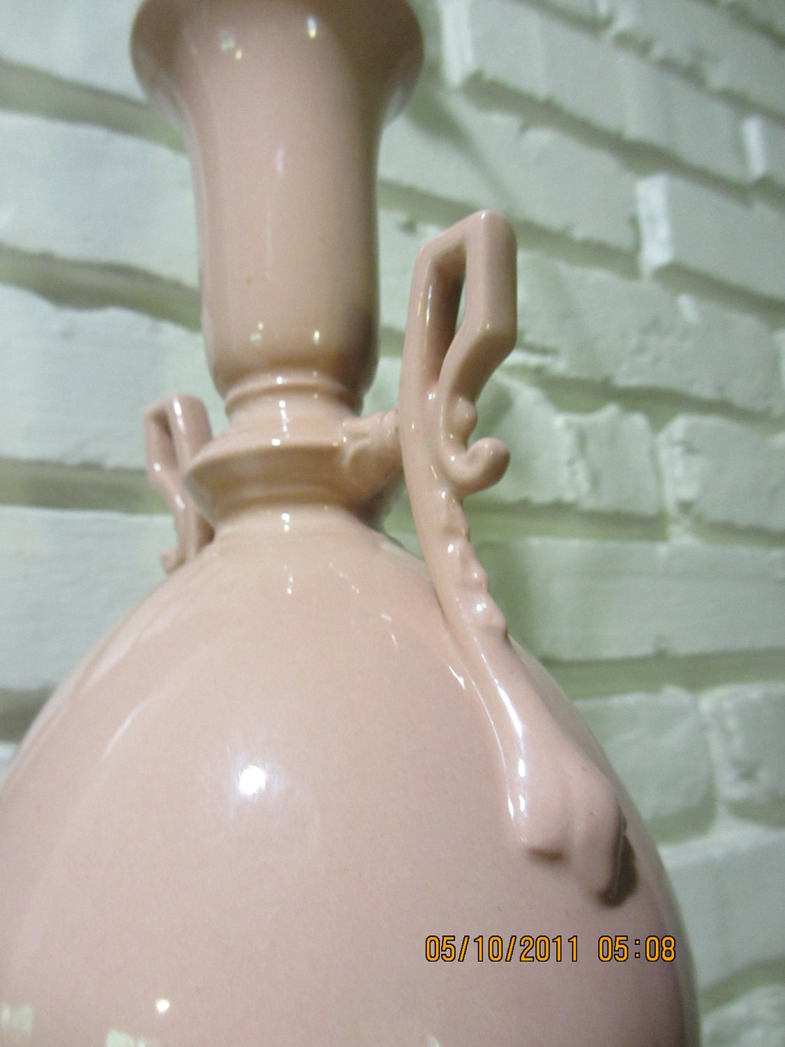 Vintage Pink Pottery Lamp