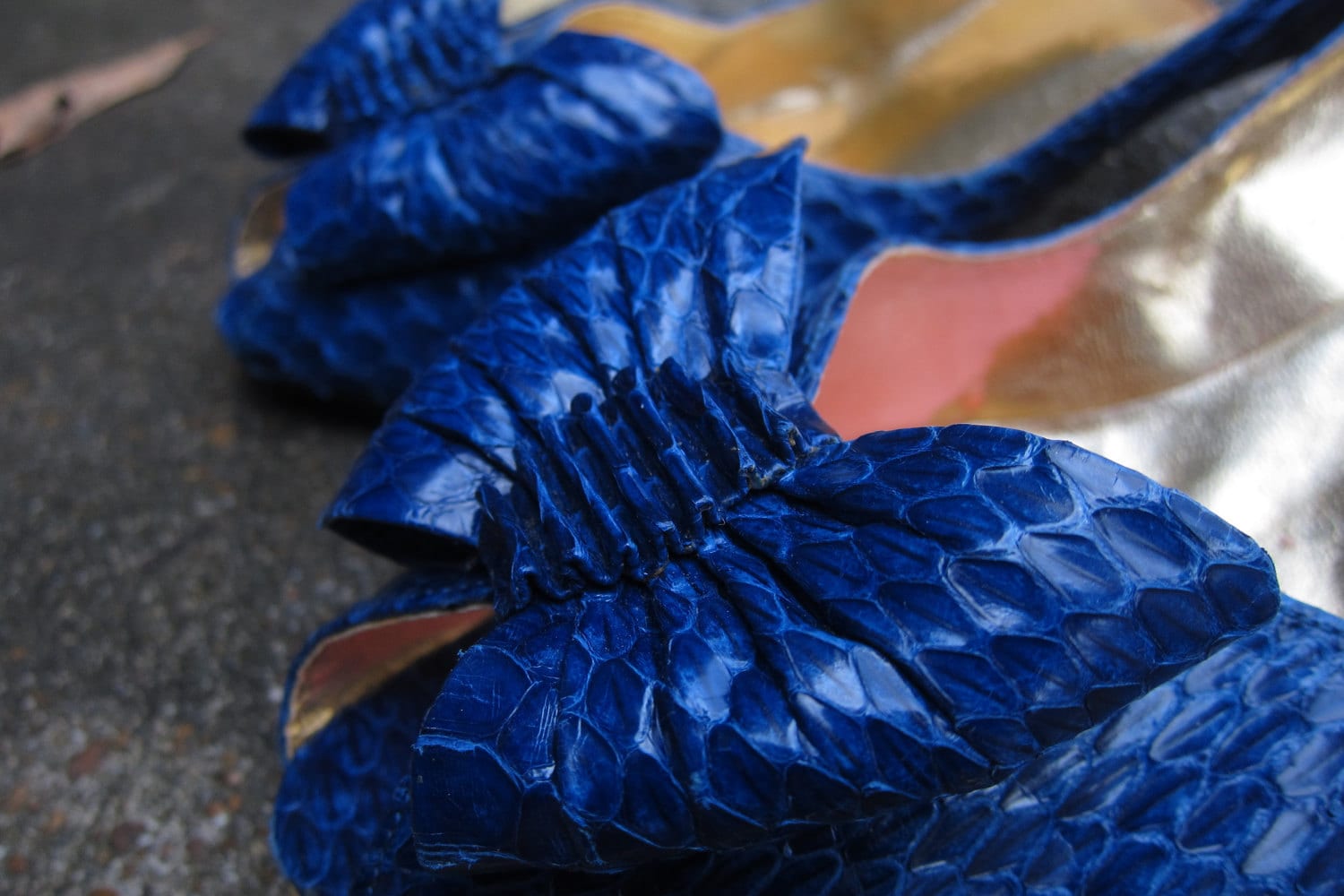 Blue Snakeskin Shoes