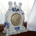 Cherub Clock vintage ceramic white and blue