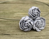 Grey Rosette Flower Headband  for Women . Gifts for Her . ponyupdesigns