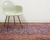 Royal Blue Antique Persian Kashan Rug