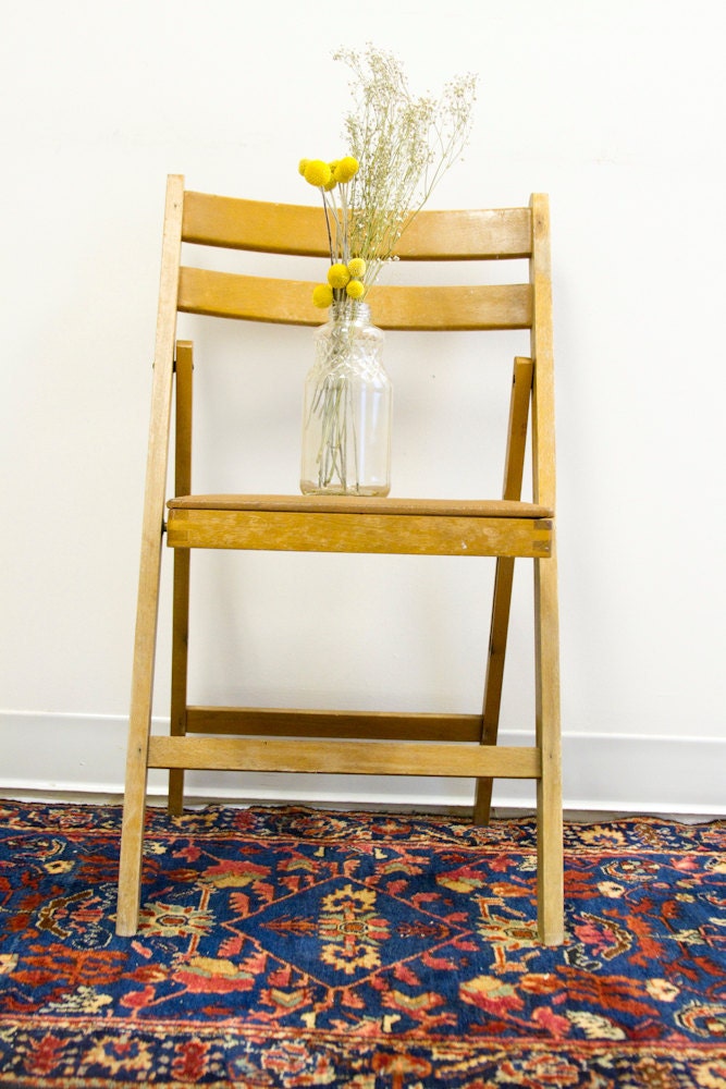 Mid Century Vintage Wooden Folding Chair