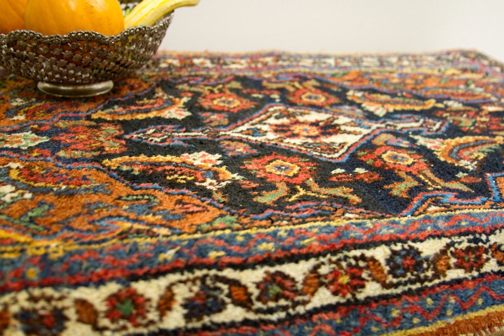 Colorful Vintage Persian Bijar Rug