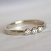 Triple Diamond Band- Solid 14K Gold with Three White Diamonds