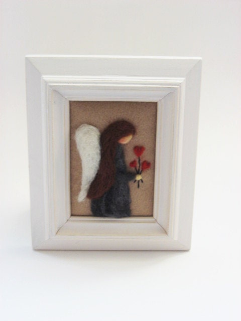Mothers Day Gift - Mothers Day Decor - Mothers Day Angel - Felted Angel