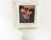 Father Daughter - Felted Picture - Father's Day