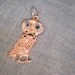 Owl Pendant 925 Silver Blue Glass Eyes 1980's