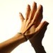 gentle bike chain & light-brown leather bracelet