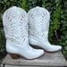 RESERVED Vintage White Sunburst Dingo Boots 7.5 M