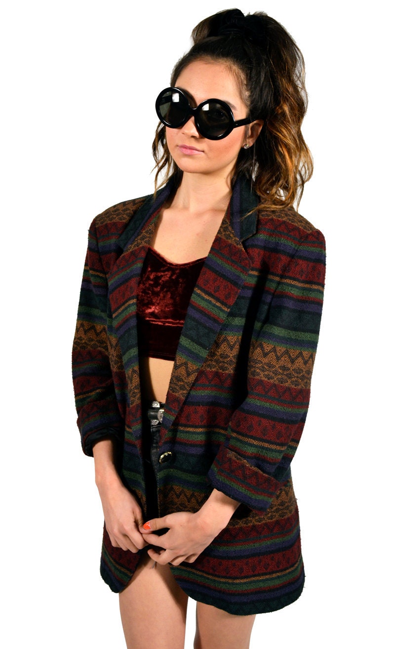 Vintage 80s Multicolor Southwestern Blazer
