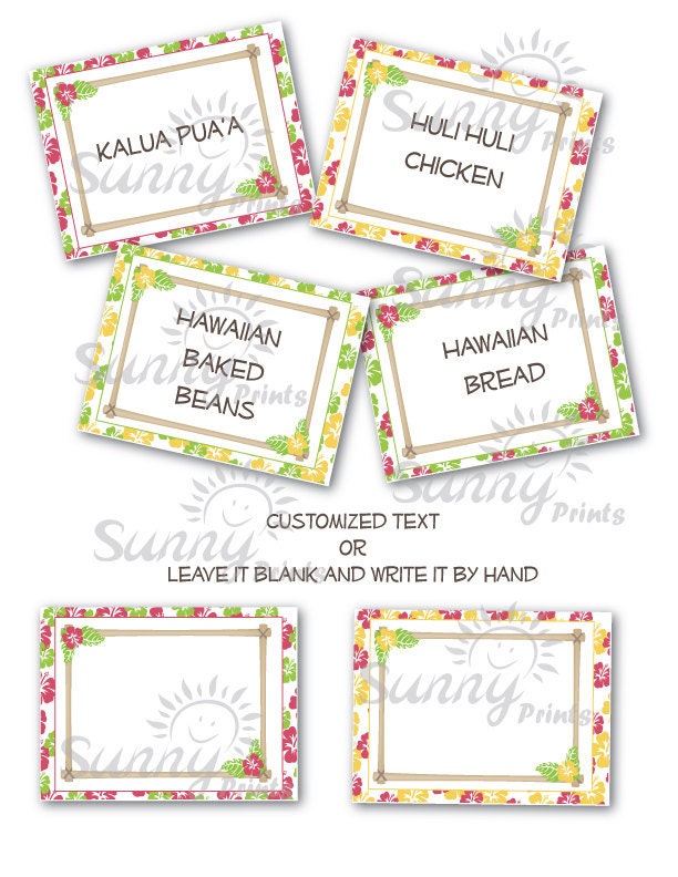 Luau printable food labels Il_570xn