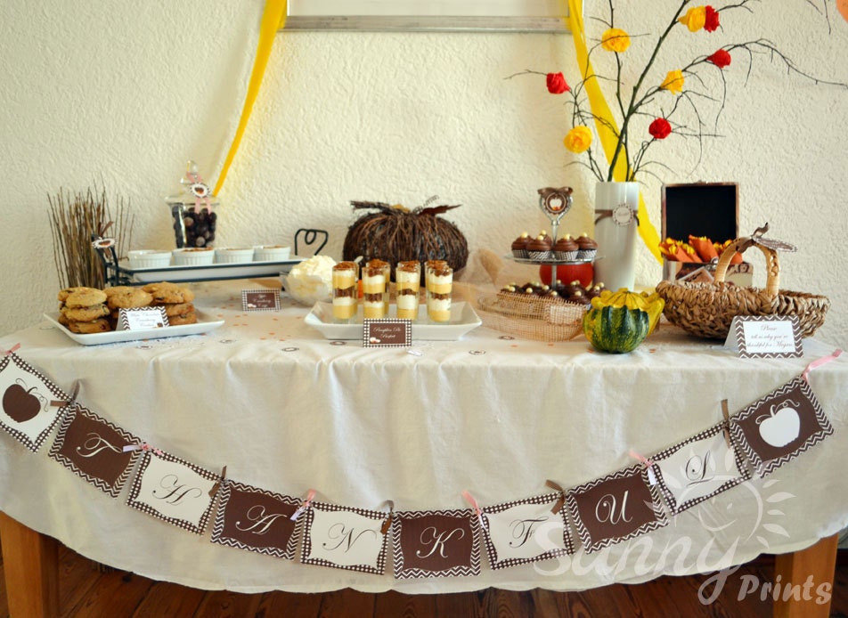 Thanksgiving "So Thankful" printable banner Il_570xn