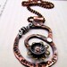 Mixed Metal Necklace - Hand Stamped Jewelry - Inspirational Quote with Cold Connections Riveted - The Earth Laughs In Flowers (104)