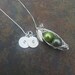 Mother's Pea Pod Silver Pendant with Initial Charms