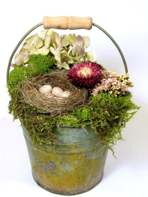 Dried Flower Arrangement, Petite Pail