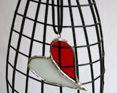 Red Heart Pendant in stained glass