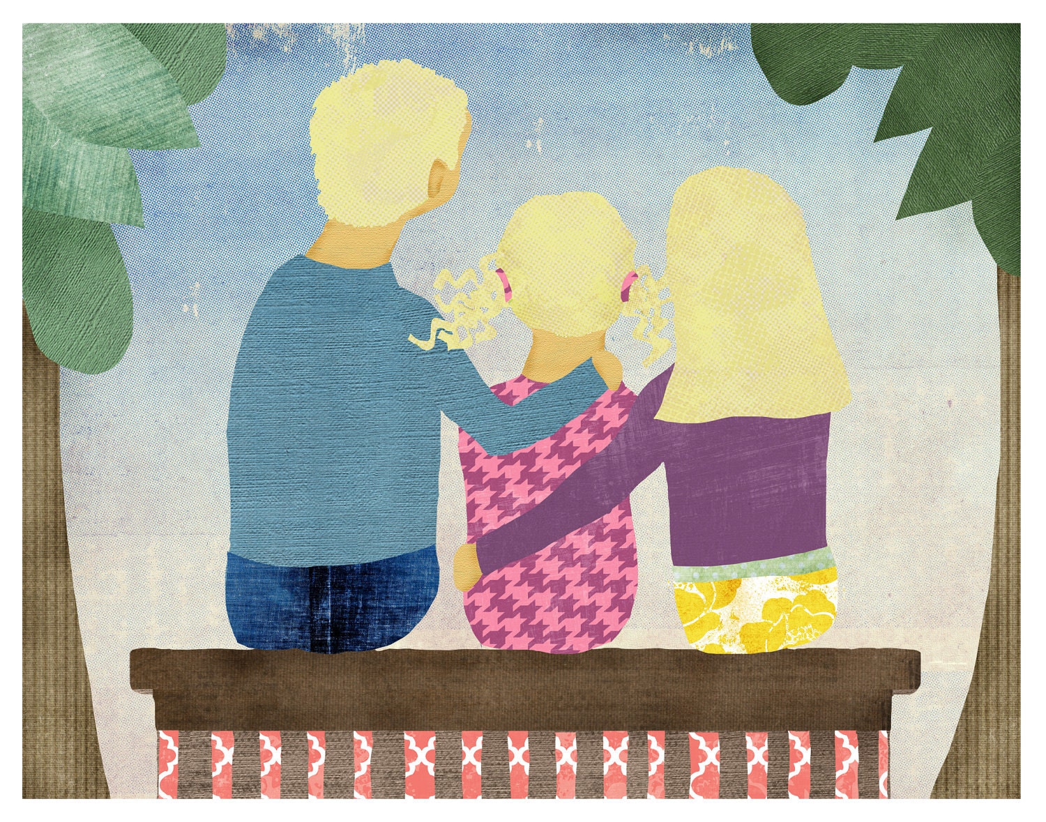 Print Art Custom Sibling Love Nursery Toddler Tween Teen Brothers Sisters Connected Sentimental 11 by 14