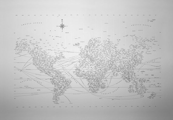 Typographic World Map