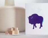 Bison in Winter notecard (blank).