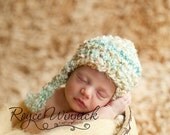 Baby Crochet Hat Multicolor Earflap Baby Newborn Crochet Photography Prop Ready Item