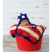 American Flag Set SALE Hat and Blanket Crochet Baby Newborn Photography Prop Ready Item