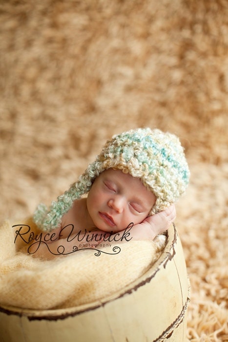 Baby Crochet Hat Multicolor Earflap Baby Newborn Crochet Photography Prop Ready Item