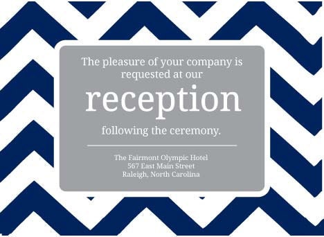 Chevron Navy & White Wedding Invitation DIY Custom Print