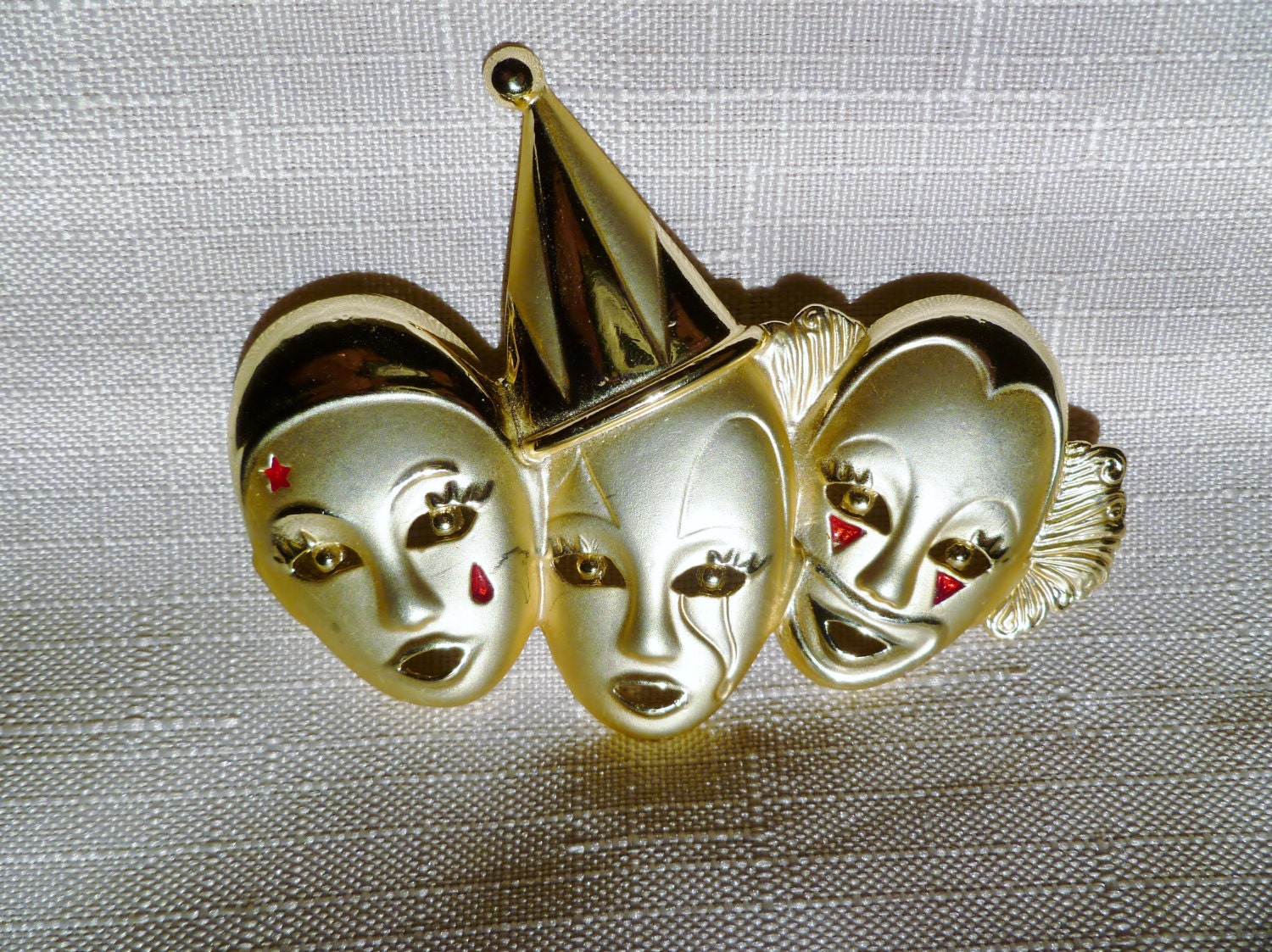 CLEARANCE SALE...60% Off Vintage Triple Clown Brooch