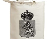 Vintage Crown Shield with Lion Eco Friendly Tote Bag (no. id0019)