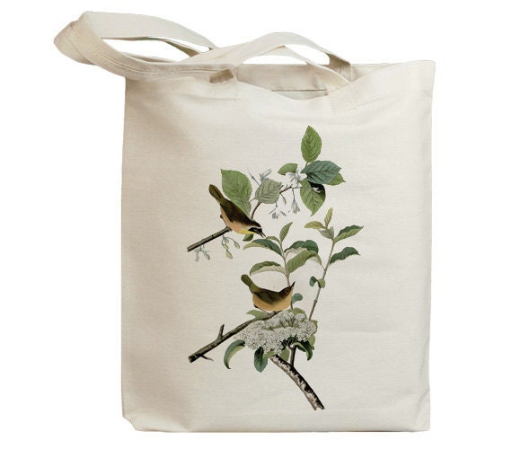 Yellow Breasted Warbler Birds Eco Friendly Canvas Tote Bag (id7013)