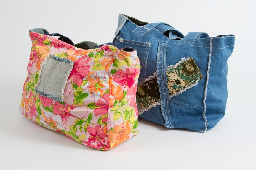 Reversible Denim Bag - Perfect for Shopping