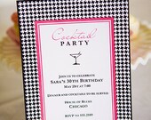 Printable SASSY HOUNDSTOOTH Cocktail Party Set with Invitations, Tags, toppers DIY Il_170x135