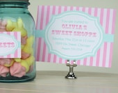DIY Printable Sweet Shoppe PARTY SET Candy shop Pink Aqua Vintage Charm Il_170x135