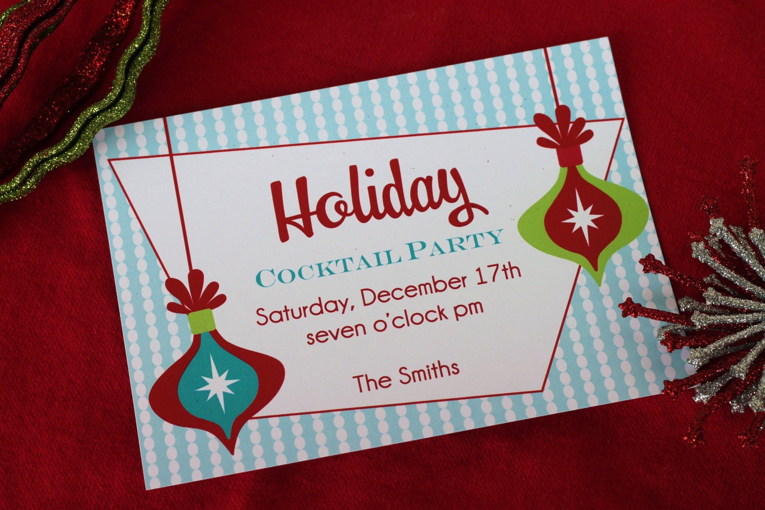 Printable Retro Holiday Party Printable Invitation Cocktail Martini Christmas Il_170x135