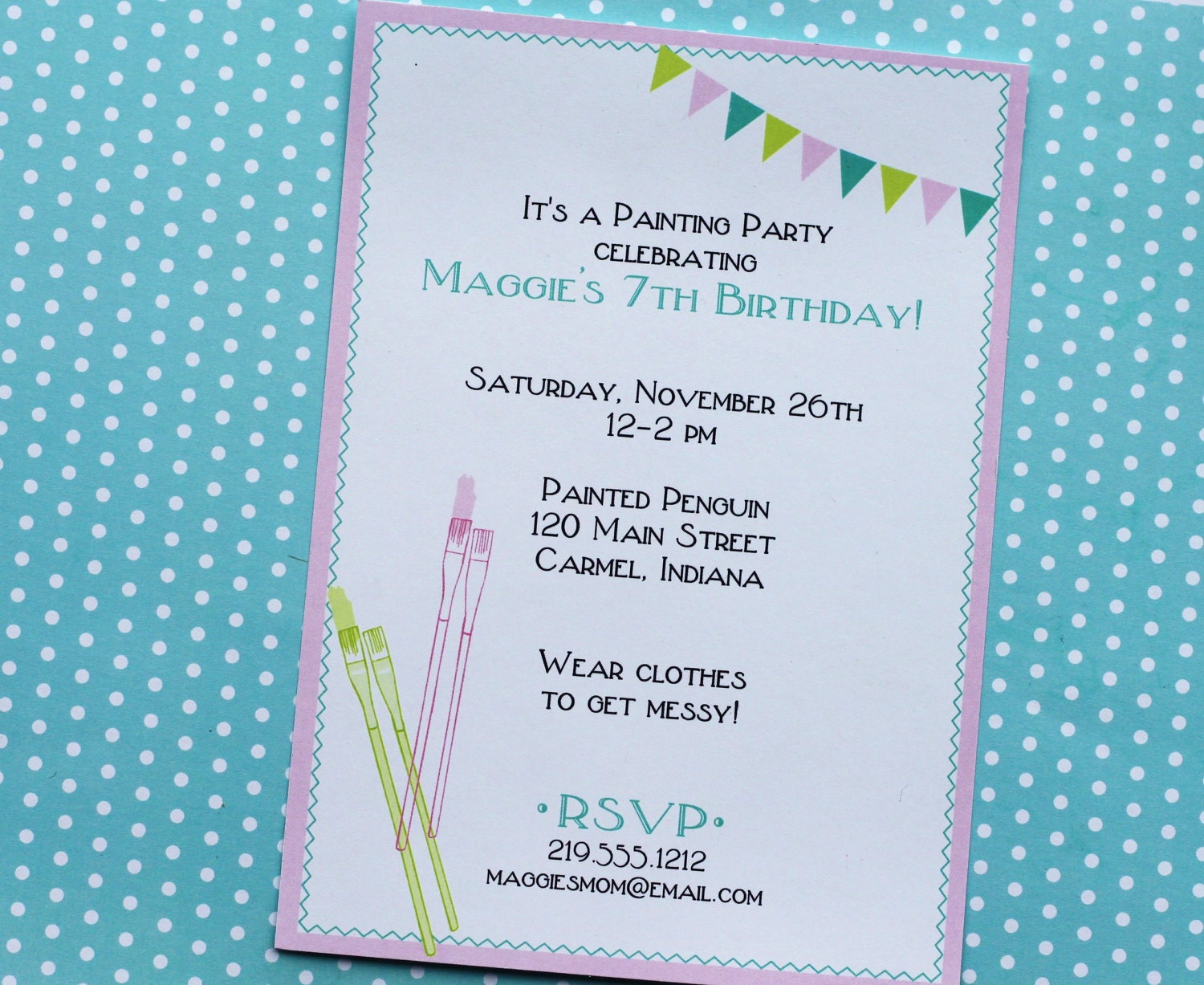 Printable PAINTING Party invite and thank you card
Il_170x135