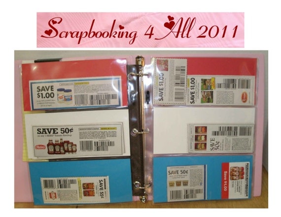 Coupon organizer plastic sheets