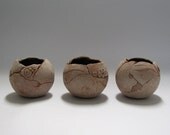 Little terracotta sphere succulent and cactus planter - dia 3.5" - set of three