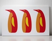 Children Decor Kids Wall Art Stretched Canvas Print 16x10 "The Penguins"  -Fire Ball