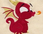 Baby dragon embroidered bib