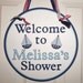NAUTICAL Birthday or Baby Shower Door Hanging Sign in Blue White and Red - Customize Your Way
