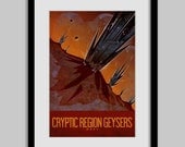 Travel Poster - Cryptic Region Geysers - Mars - 13X19