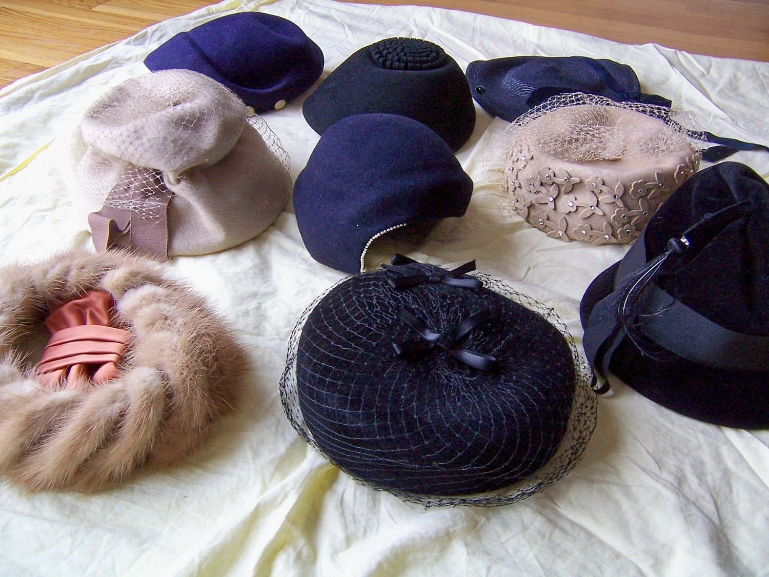 vintage women's hats hat lot 1930's thru 60's all nice