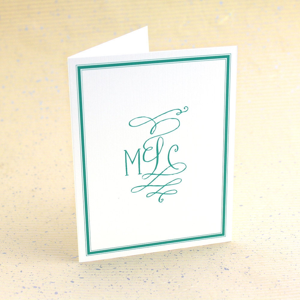 Flourish Monogrammed Notes Set of 10