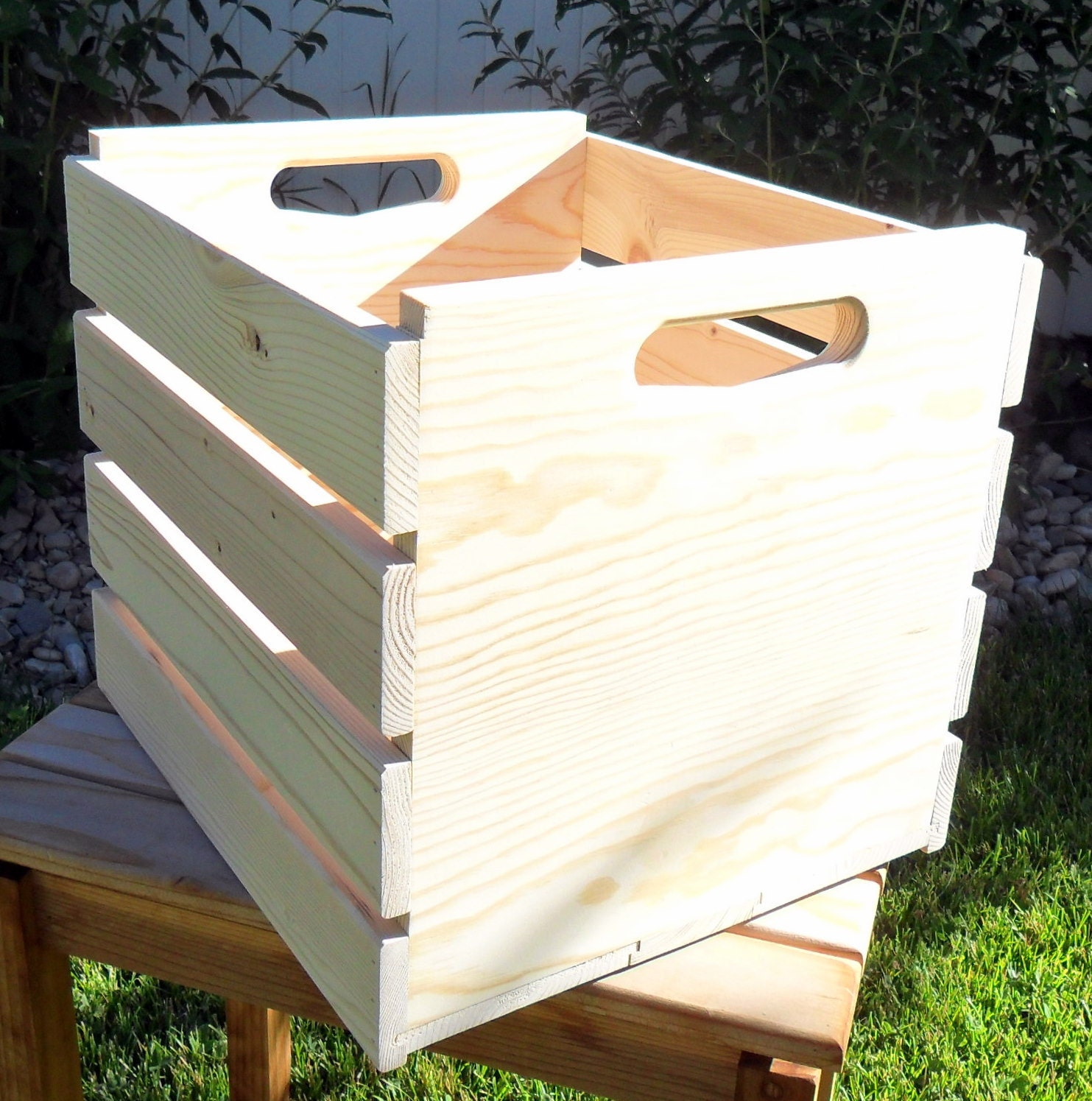 Record Album Storage Crate by EmmersonWoodworks on Etsy