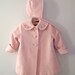1970's Rothschild Mauve Pink Wool Coat and Bonnet Set