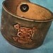 Men's Distressed Leather Cuff, Skulls, Gray