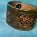 Men's Distressed Leather Cuff, Skulls, Gray